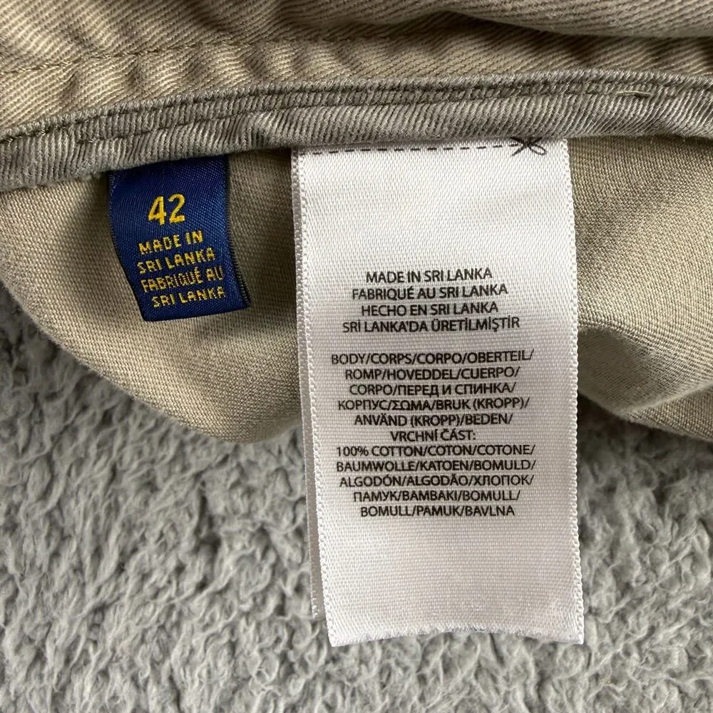Vintage Polo Ralph Lauren Chino Cargo Shorts Mens 42 Baggy Y2K Tan Beige Summer